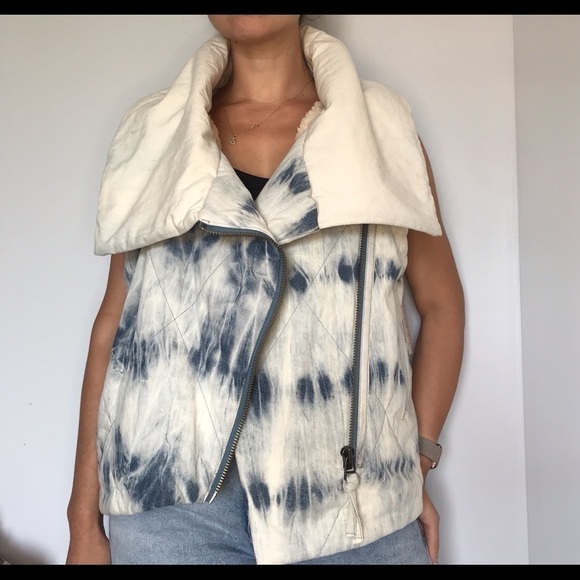 Avant-Garde Free People Vest Medium Asymmetric Sheerling-Lined Statement - Picture 4 of 13